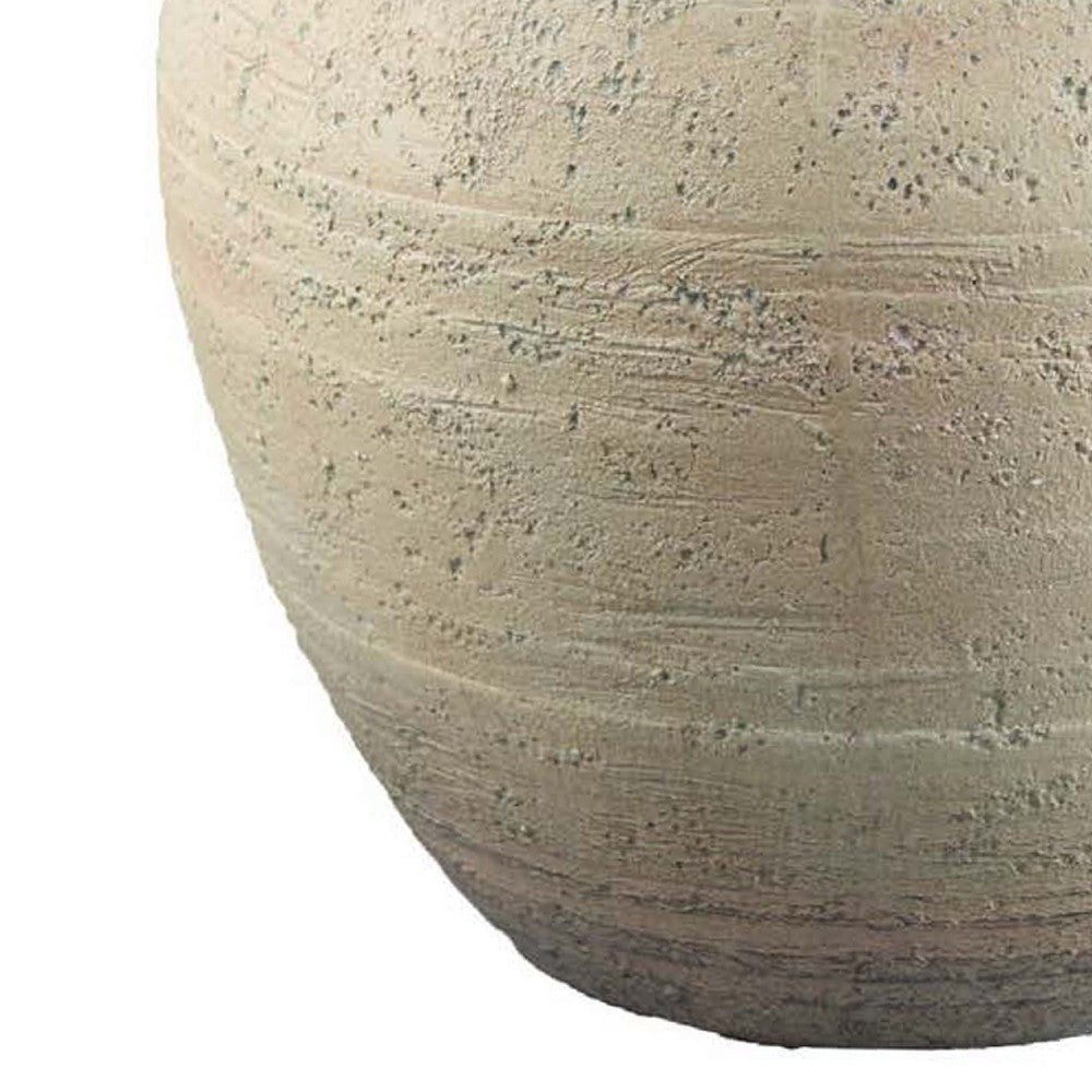 Kilu Decorative Vase | Rugged Texture | 14’’ Metallic Gray Resin BM334936