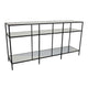 Woly Plant Stand Rack | 2 Glass Shelves | 59" Industrial Black Metal