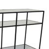 Woly Plant Stand Rack | 2 Glass Shelves | 59’’ Industrial Black Metal