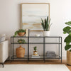 Woly Plant Stand Rack | 2 Glass Shelves | 59" Industrial Black Metal