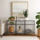 Woly Plant Stand Rack | 2 Glass Shelves | 59" Industrial Black Metal