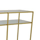 Woly Plant Stand Rack | 2 Glass Shelves | 59’’ Industrial Gold Metal