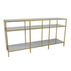 Woly Plant Stand Rack | 2 Glass Shelves | 59" Industrial Gold Metal