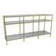 Woly Plant Stand Rack | 2 Glass Shelves | 59" Industrial Gold Metal