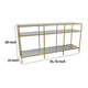 Woly Plant Stand Rack | 2 Glass Shelves | 59’’ Industrial Gold Metal