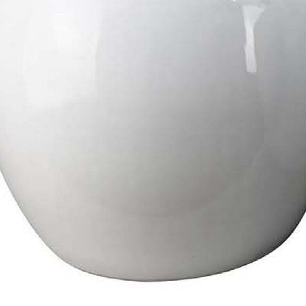 Womy Wide Decorative Planters Set of 2 | Glossy White Ceramic 14 20’’ BM334942