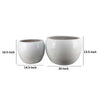 Womy Wide Decorative Planters Set of 2 | Glossy White Ceramic 14 20’’ BM334942