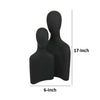 Nito Decorative Figurine | 2 Bust Silhouettes | 17’’ Black Resin Body