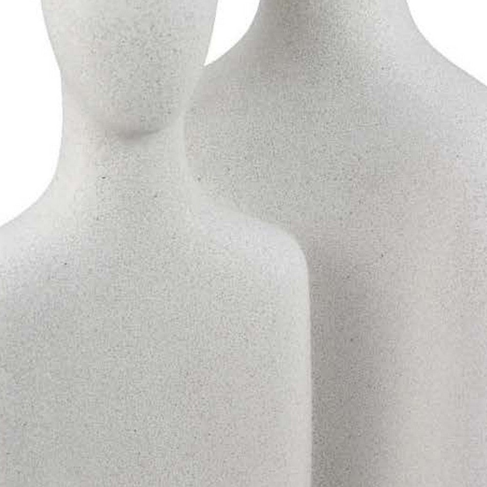 Nito Decorative Figurine | 2 Bust Silhouettes 17’’ White Resin Body