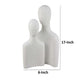 Nito Decorative Figurine | 2 Bust Silhouettes 17’’ White Resin Body
