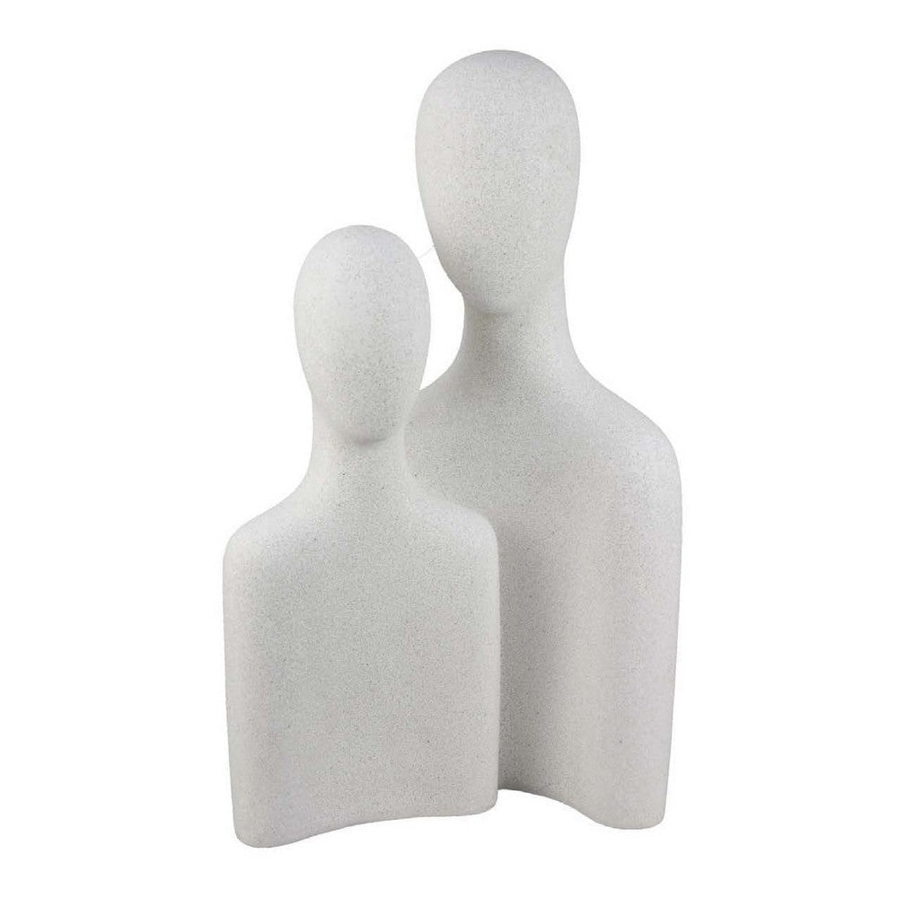 Nito Decorative Figurine | 2 Bust Silhouettes 17" White Resin Body