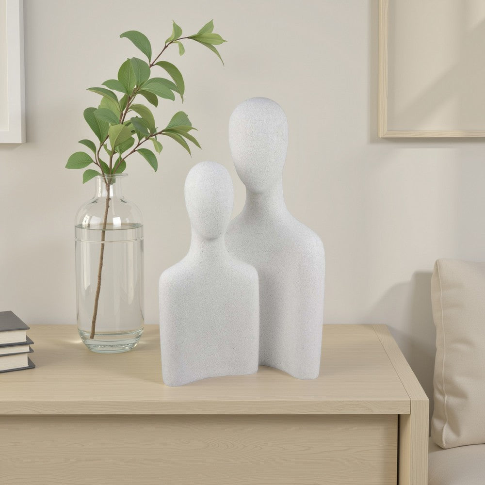 Nito Decorative Figurine | 2 Bust Silhouettes 17’’ White Resin Body