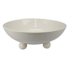 15’’ Decorative Bowl for Accessories | Off White Ceramic | 3 Feet BM334947