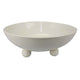 15’’ Decorative Bowl for Accessories | Off White Ceramic | 3 Feet BM334947