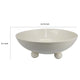 15’’ Decorative Bowl for Accessories | Off White Ceramic | 3 Feet BM334947