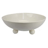 15" Decorative Bowl for Accessories | Off White Ceramic | 3 Feet