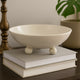 15" Decorative Bowl for Accessories | Off White Ceramic | 3 Feet