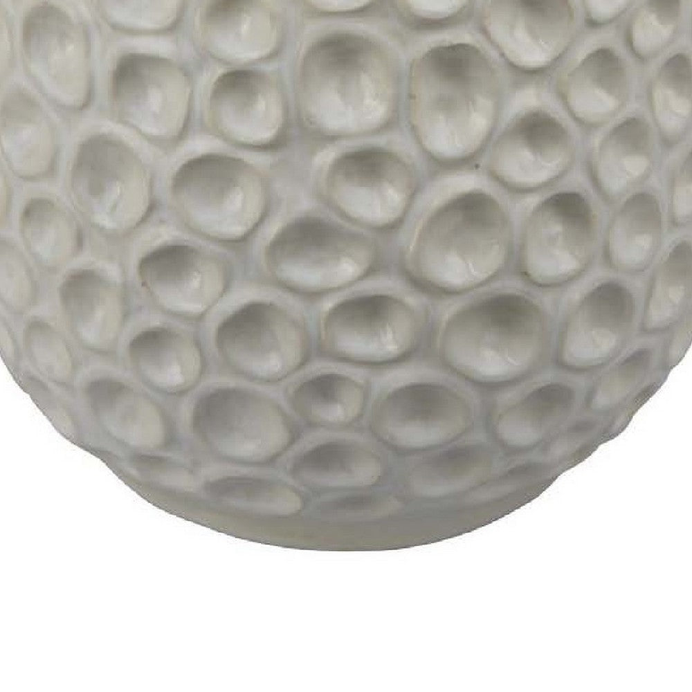 Nian Accent Vase | Off White Ceramic Raised Dimple Texture | 14’’ BM334948