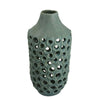Nian Accent Vase | Green Ceramic | Perforated Rounded Holes | 16"