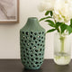 Nian Accent Vase | Green Ceramic | Perforated Rounded Holes | 16"