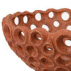 Nian Decorative Bowl | Earthy Brown Ceramic | Perforated Holes | 13’’