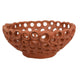 Nian Decorative Bowl | Earthy Brown Ceramic | Perforated Holes | 13"