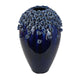 Decorative Vase | Glossy Deep Blue Ceramic | Coral Design | 15"