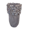 Kiana Decorative Vase | Gray Ceramic Flared Scales Rim Accent | 16’’ BM334956