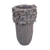 Kiana Decorative Vase | Gray Ceramic Flared Scales Rim Accent | 13"