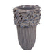 Kiana Decorative Vase | Gray Ceramic Flared Scales Rim Accent | 13"