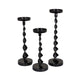 Siana Accent Candle Holder Set of 3 Black Metal Twisted Stem