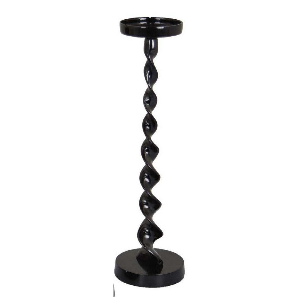 Siana Accent Candle Holder Set of 3 Black Metal Twisted Stem