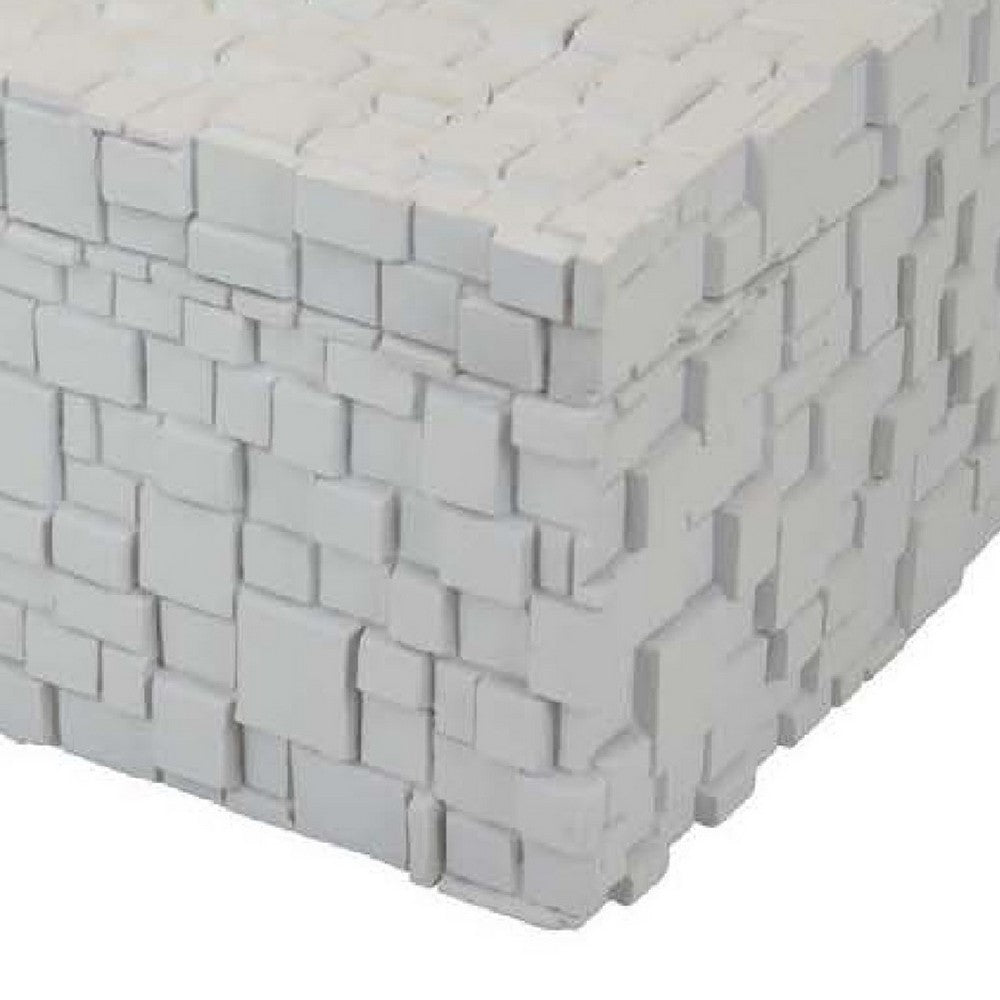 Lissa Decorative Storage Box | Matte White Textured Resin | 13"