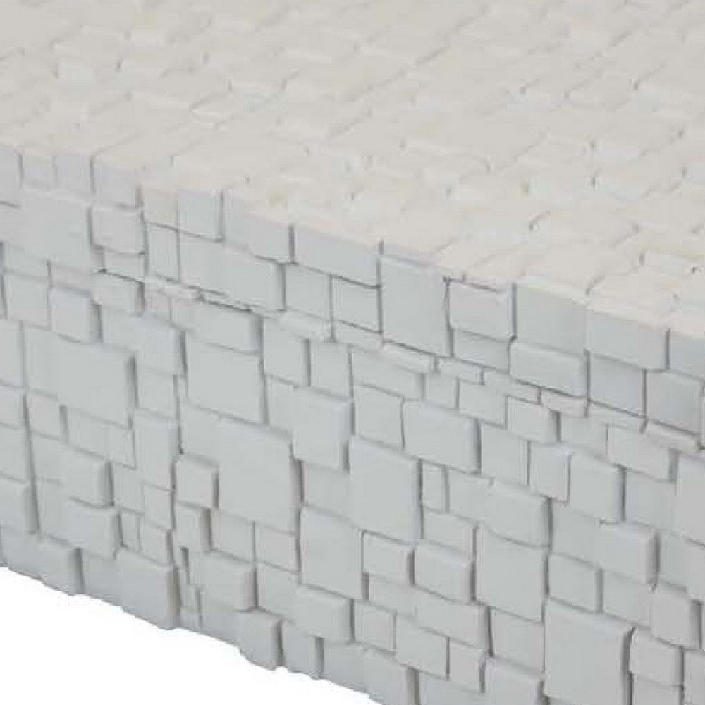 Lissa Decorative Storage Box | Matte White Textured Resin | 13"