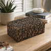 Lissa Decorative Storage Box | Brown Textured Resin Finish | 13"