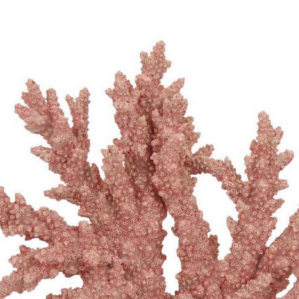 Coral Tabletop Decoration | Pink Resin with Acrylic Base | 13"