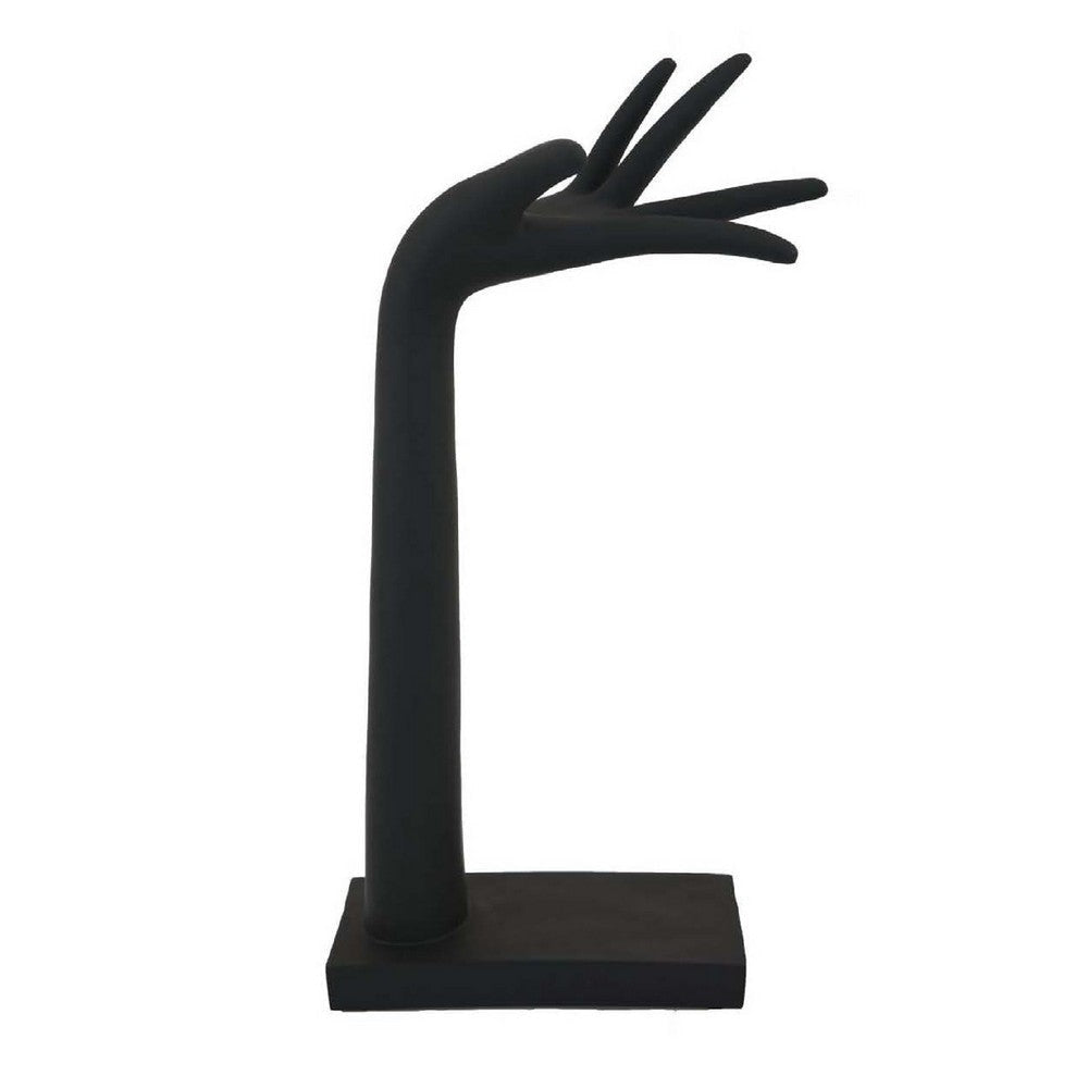 Hand Sculpture Accent Figurine | Contemporary Black Resin | 17’’ BM334995