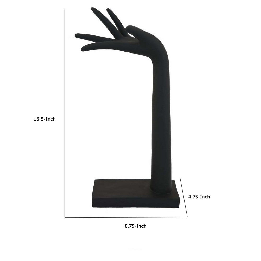 Hand Sculpture Accent Figurine | Contemporary Black Resin | 17’’ BM334995