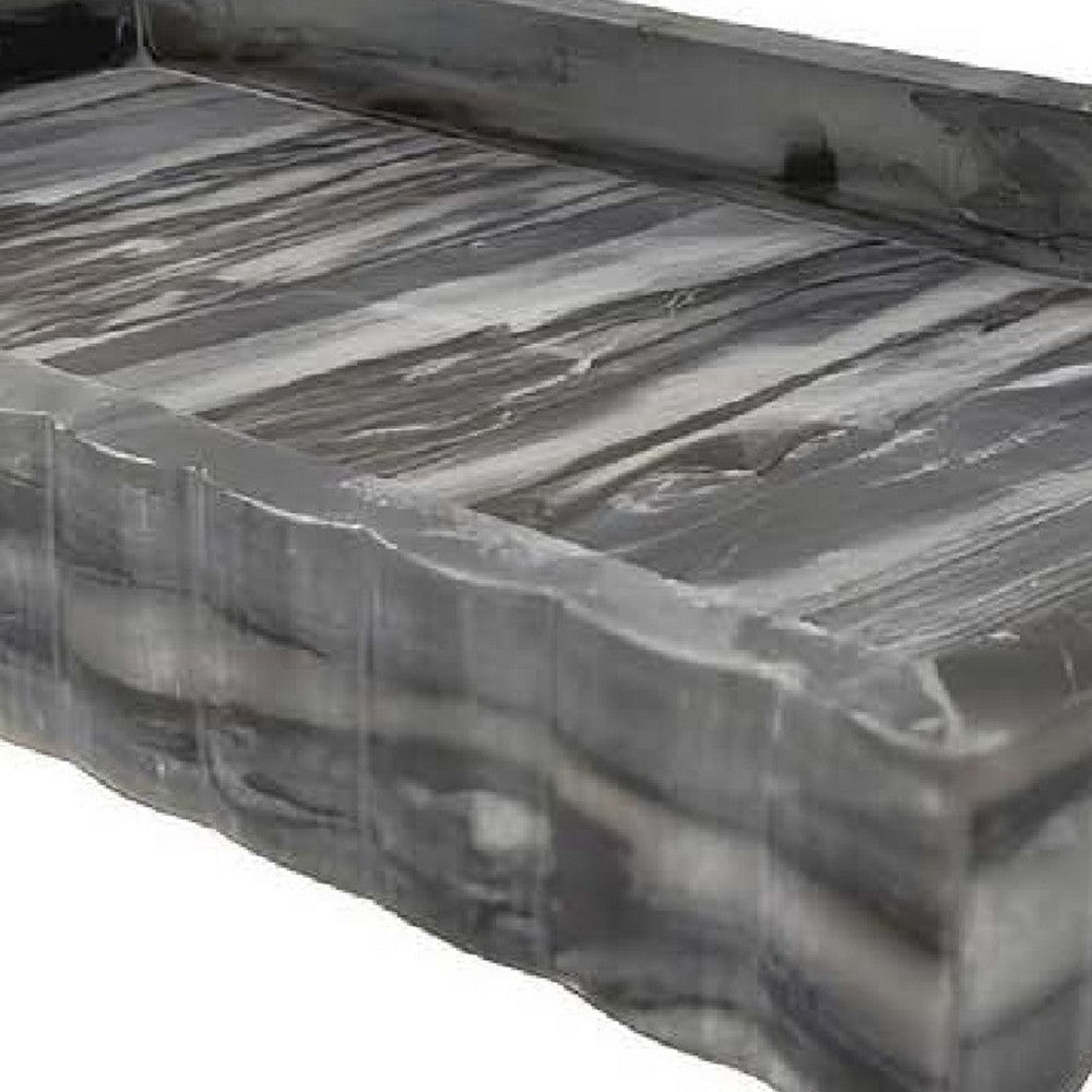 Myla Decorative Marble Tray | Subtle Gray Scalloped Edges | 14’’ BM335000