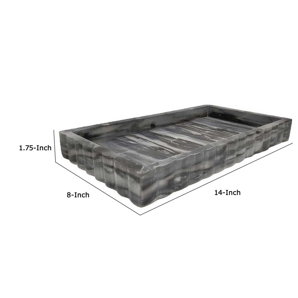 Myla Decorative Marble Tray | Subtle Gray Scalloped Edges | 14’’ BM335000