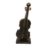 Violin Tabletop Decor | Dark Bronze Resin | Rectangular Base | 18"