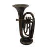 Trumpet Tabletop Decor | Dark Bronze Resin | Round Base | 15’’ BM335005