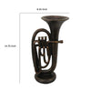Trumpet Tabletop Decor | Dark Bronze Resin | Round Base | 15’’ BM335005
