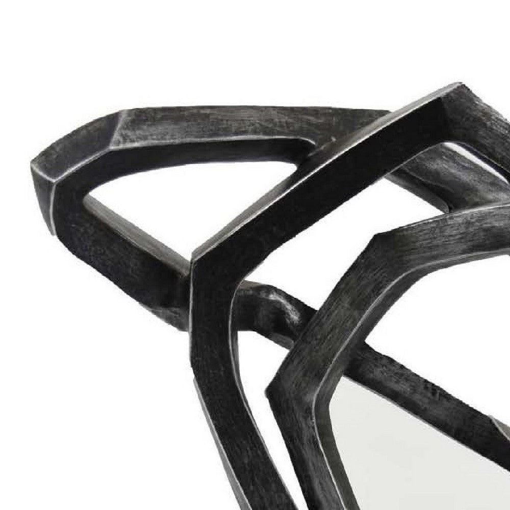 Abstract Decorative Tabletop Sculpture | Gray Resin Geometric | 17’’ BM335006
