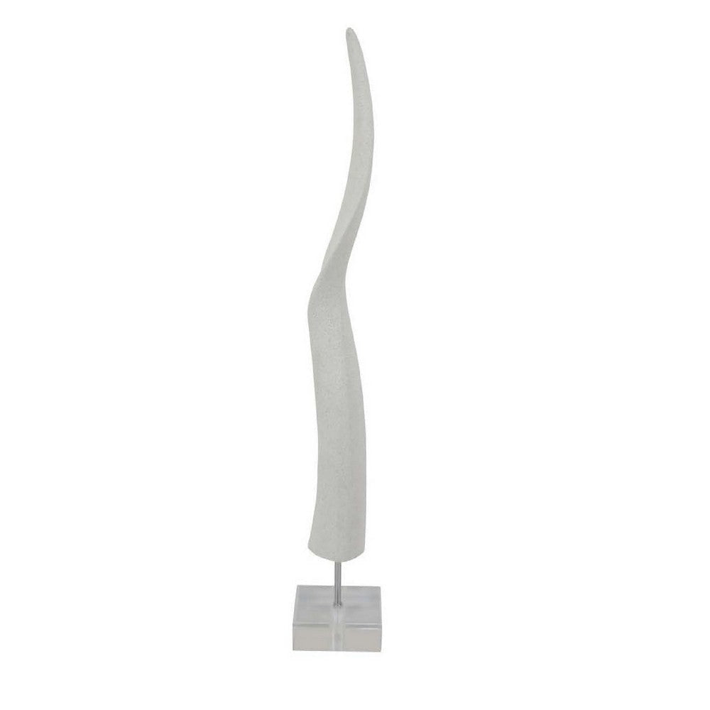 Linaa Decorative Antler Horn | White Resin Clear Acrylic Base | 32’’