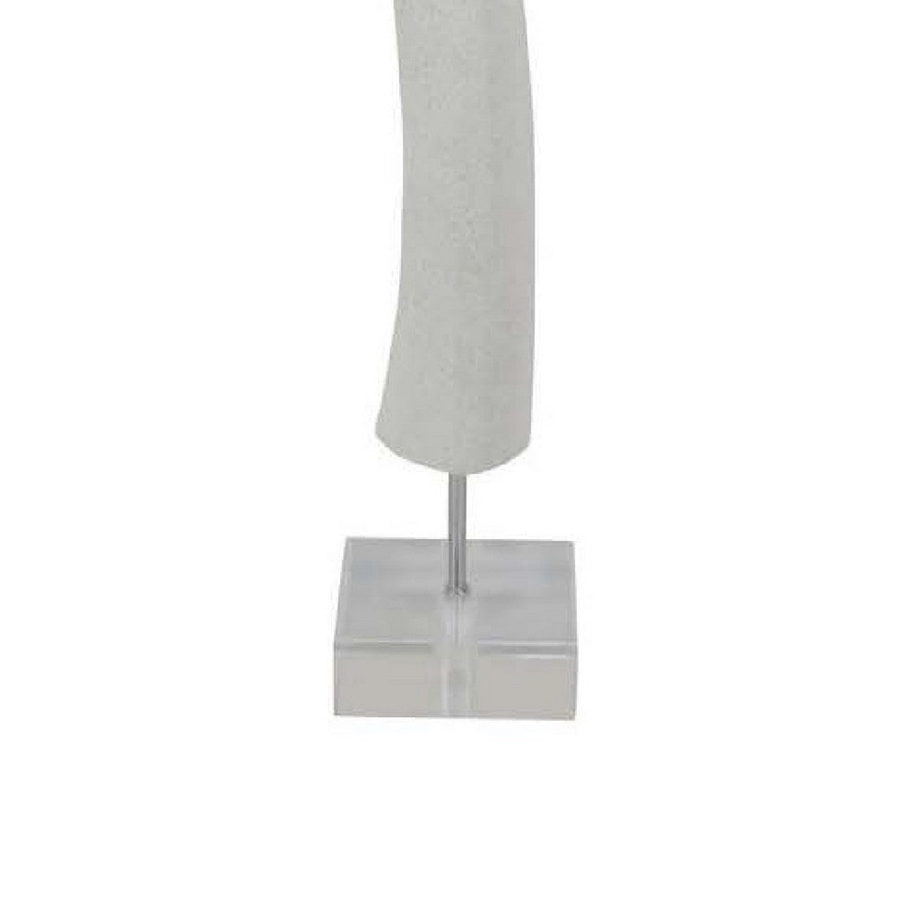 Linaa Decorative Antler Horn | White Resin Clear Acrylic Base | 32’’