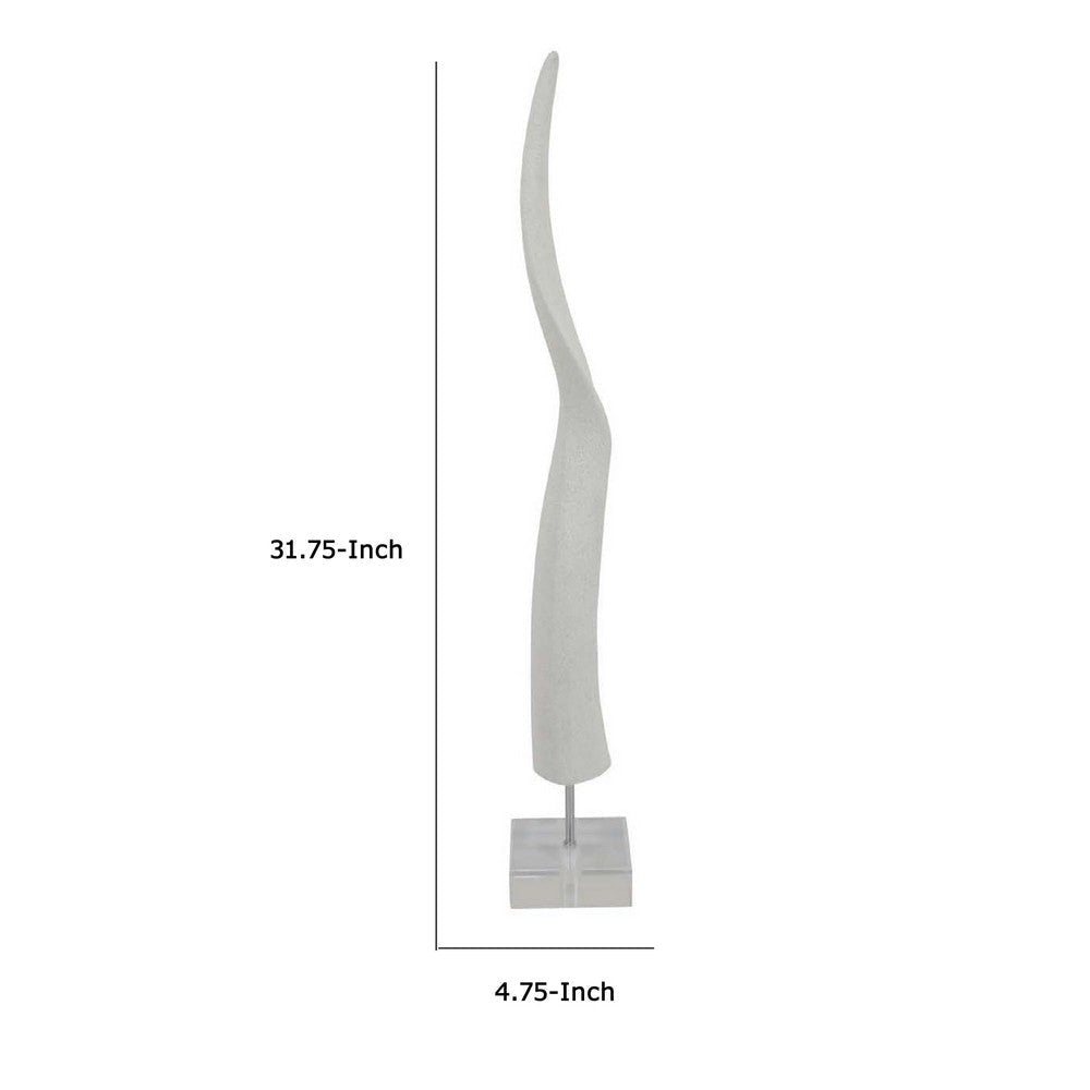 Linaa Decorative Antler Horn | White Resin Clear Acrylic Base | 32’’