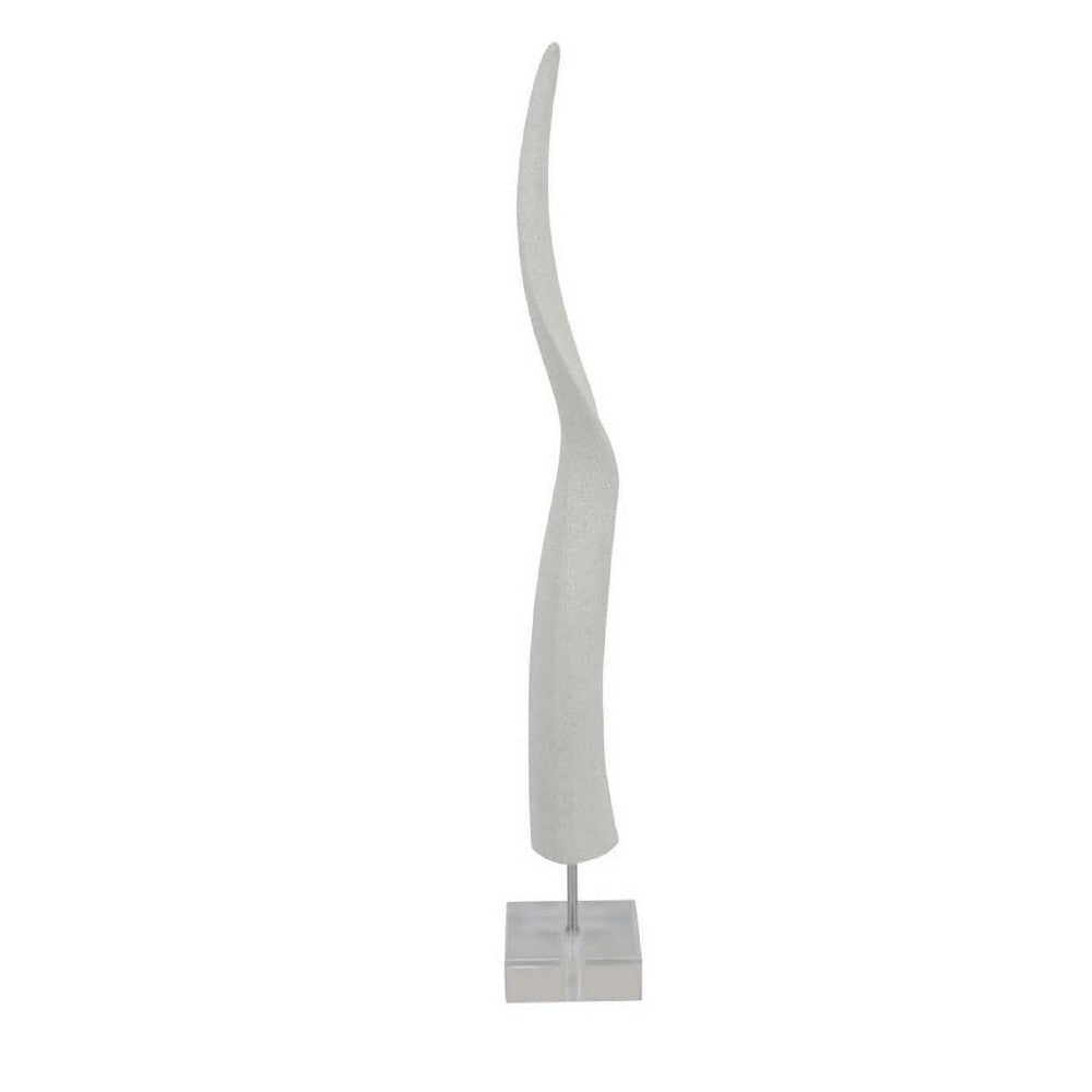 Linaa Decorative Antler Horn | White Resin Clear Acrylic Base | 32"