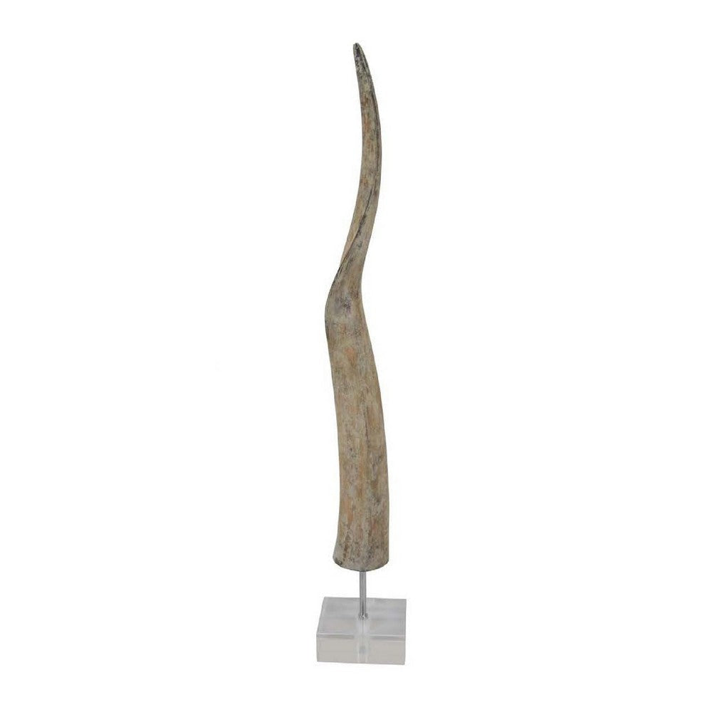 Linaa Decorative Antler Horn | Brown Resin Clear Acrylic Base | 32’’