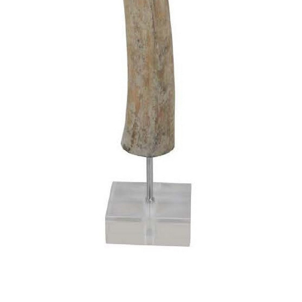 Linaa Decorative Antler Horn | Brown Resin Clear Acrylic Base | 32’’